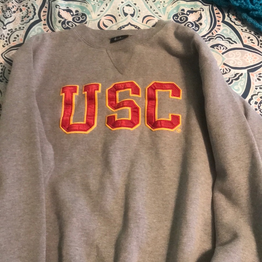 USC grey crew neck